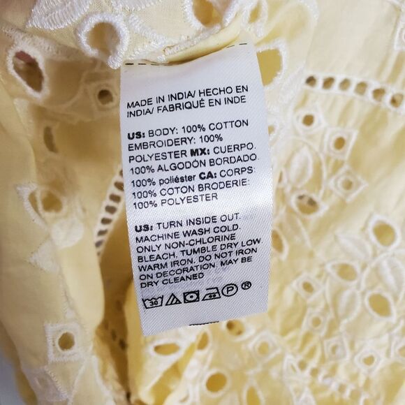 CHICOS Embroidered Light Yellow Blouse New with Tags - Picture 7 of 7